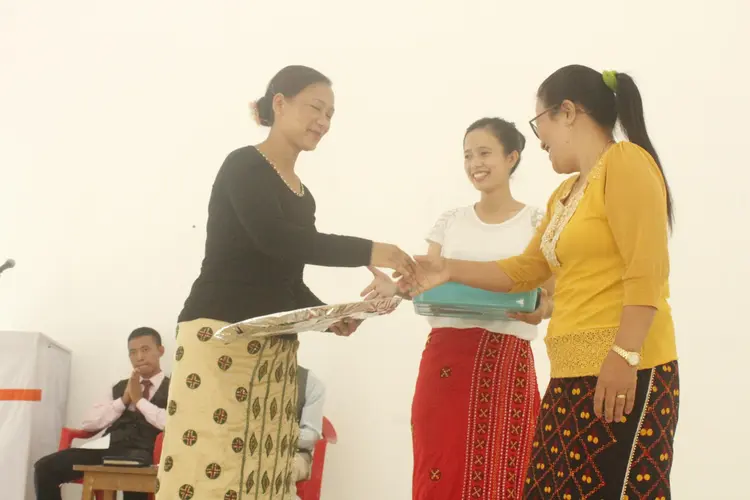 Teachers receiving gifts on TEACHER's  Day-2017